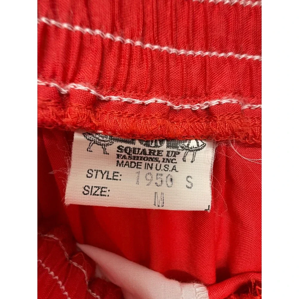 Square Up Fashions Red Dance Skirt Metallic Ruffle Fair M USA Made